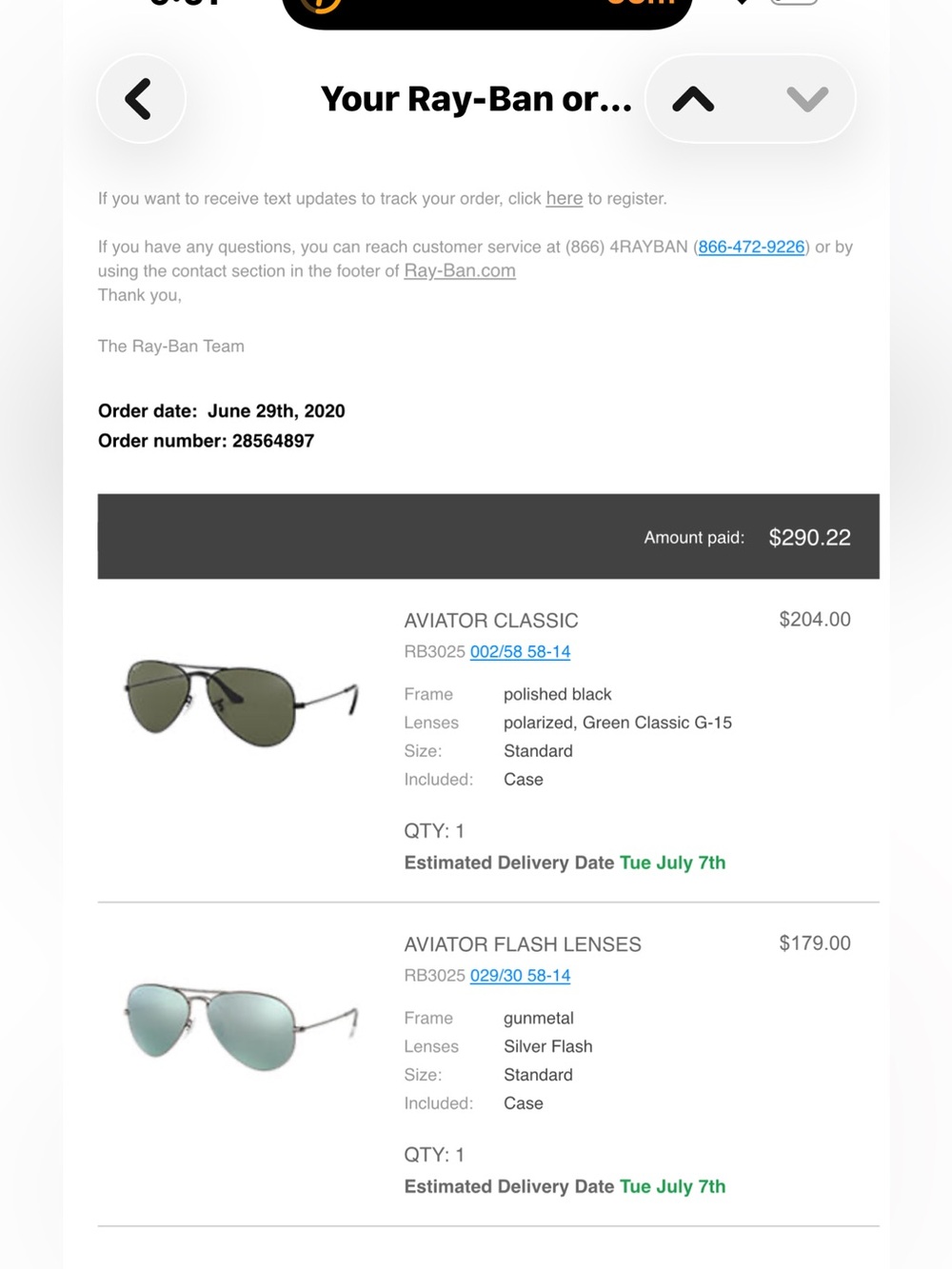 RAY BAN SILVER MIRROR AVIATORS - Picture 4 of 4